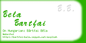 bela bartfai business card